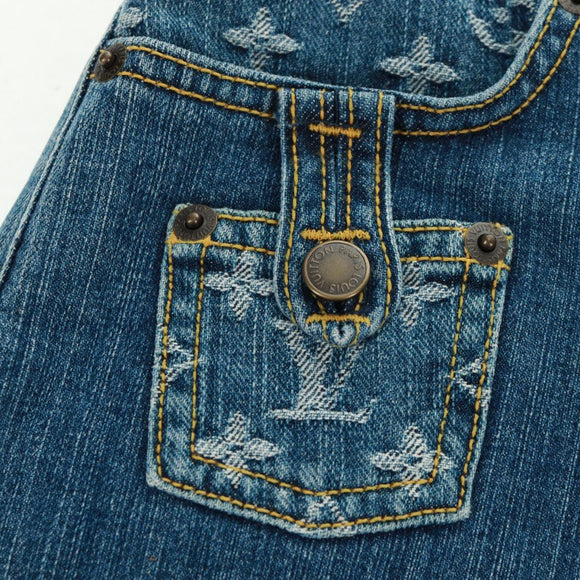 LOUIS VUITTON Monogram Denim Skirt Blue LV Auth 161260M