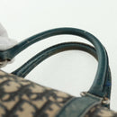 Christian Dior Trotter Canvas Boston Bag Navy Silver Auth 161273-10