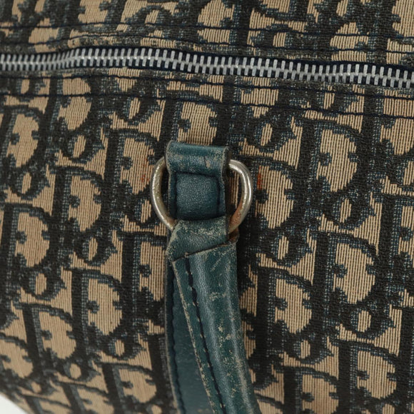 Christian Dior Trotter Canvas Boston Bag Navy Silver Auth 161273