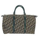 Christian Dior Trotter Canvas Boston Bag Navy Silver Auth 161273-3