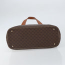 CELINE Macadam Canvas Hand Bag PVC Leather Brown Gold Auth 161274-5