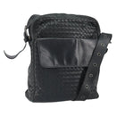 BOTTEGA VENETA INTRECCIATO Shoulder Bag Leather Black Auth 161278-1