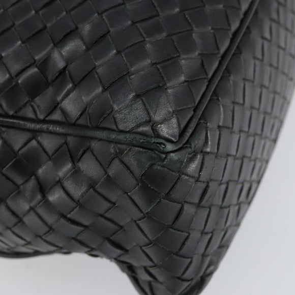 BOTTEGA VENETA INTRECCIATO Shoulder Bag Leather Black Auth 161278