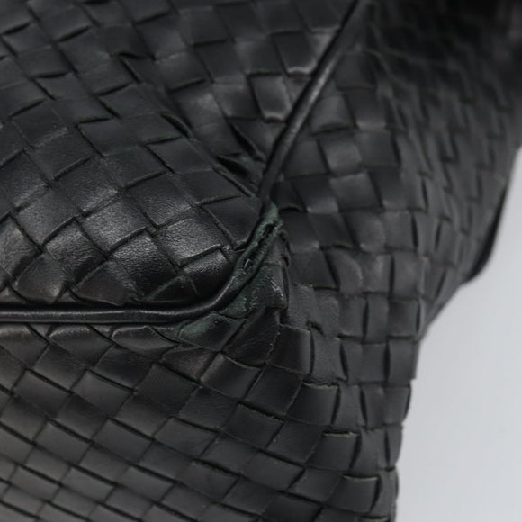 BOTTEGA VENETA INTRECCIATO Shoulder Bag Leather Black Auth 161278