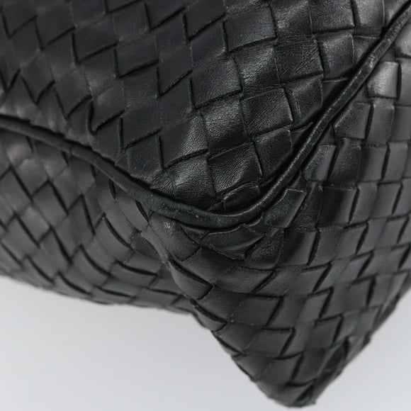 BOTTEGA VENETA INTRECCIATO Shoulder Bag Leather Black Auth 161278