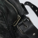 BOTTEGA VENETA INTRECCIATO Shoulder Bag Leather Black Auth 161278-10