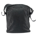 BOTTEGA VENETA INTRECCIATO Shoulder Bag Leather Black Auth 161278-2