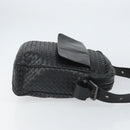 BOTTEGA VENETA INTRECCIATO Shoulder Bag Leather Black Auth 161278-3