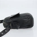 BOTTEGA VENETA INTRECCIATO Shoulder Bag Leather Black Auth 161278-4