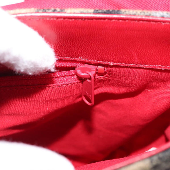 Burberrys Nova Check Shoulder Bag Wool Beige Silver Auth 161279V