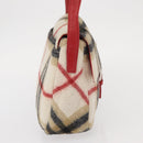 Burberrys Nova Check Shoulder Bag Wool Beige Silver Auth 161279V-4