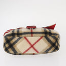 Burberrys Nova Check Shoulder Bag Wool Beige Silver Auth 161279V-5