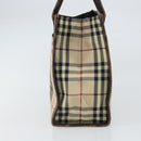 BURBERRY Nova Check Hand Bag Canvas Blue Silver Auth 161282-4