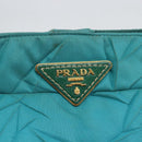 PRADA Shoulder Bag Nylon Turquoise Blue Gold Auth 161283-17