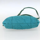 PRADA Shoulder Bag Nylon Turquoise Blue Gold Auth 161283-5