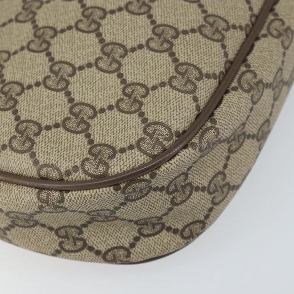 GUCCI GG Supreme Web Sherry Line Clutch Bag PVC Beige Gold 89 01 034 Auth 161289