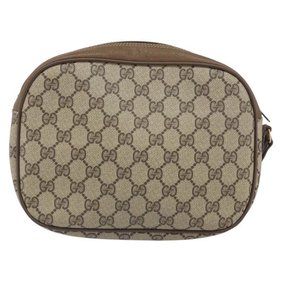 GUCCI GG Supreme Web Sherry Line Clutch Bag PVC Beige Gold 89 01 034 Auth 161289