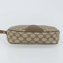 GUCCI GG Supreme Web Sherry Line Clutch Bag PVC Beige Gold 89 01 034 Auth 161289-7