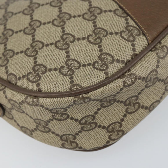 GUCCI GG Supreme Web Sherry Line Clutch Bag PVC Beige Gold 89 01 034 Auth 161289
