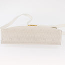 Christian Dior Honeycomb Canvas Hand Bag PVC 2way Gold White Auth 161290-5