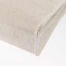 Christian Dior Honeycomb Canvas Hand Bag PVC 2way Gold White Auth 161290-18