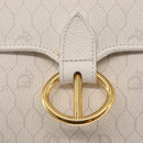 Christian Dior Honeycomb Canvas Hand Bag PVC 2way Gold White Auth 161290-19