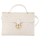 Christian Dior Honeycomb Canvas Hand Bag PVC 2way Gold White Auth 161290-13