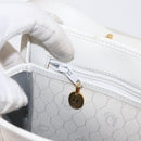 Christian Dior Honeycomb Canvas Hand Bag PVC 2way Gold White Auth 161290-23