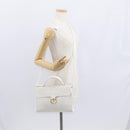 Christian Dior Honeycomb Canvas Hand Bag PVC 2way Gold White Auth 161290-25