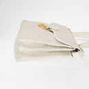 Christian Dior Honeycomb Canvas Hand Bag PVC 2way Gold White Auth 161290-3