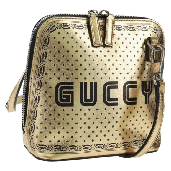 GUCCI Umhängetasche Leder Gold 511189 Auth 161291V