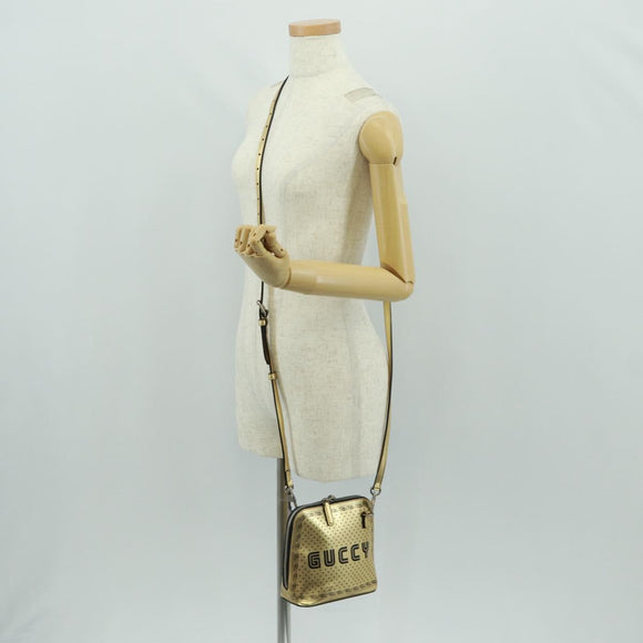 GUCCI Umhängetasche Leder Gold 511189 Auth 161291V