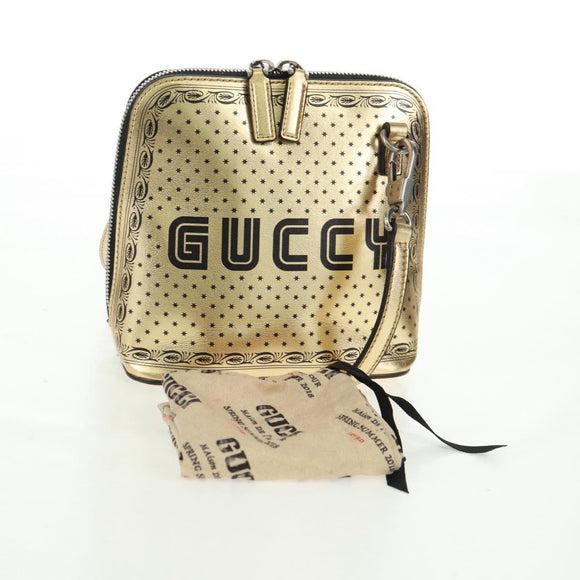 GUCCI Umhängetasche Leder Gold 511189 Auth 161291V