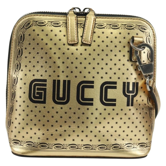 GUCCI Umhängetasche Leder Gold 511189 Auth 161291V