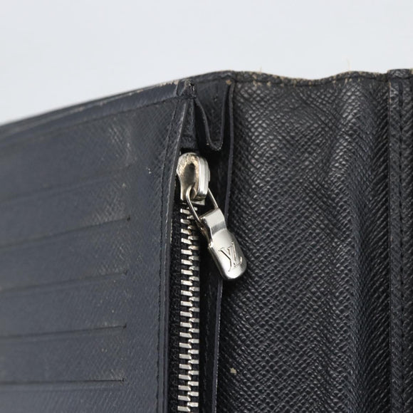 LOUIS VUITTON Monogram Savanna Portefeuille Braza Wallet Navy M66025 Auth 161319