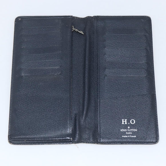 LOUIS VUITTON Monogram Savanna Portefeuille Braza Wallet Navy M66025 Auth 161319