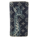 LOUIS VUITTON Monogram Savanna Portefeuille Braza Wallet Navy M66025 Auth 161319-13
