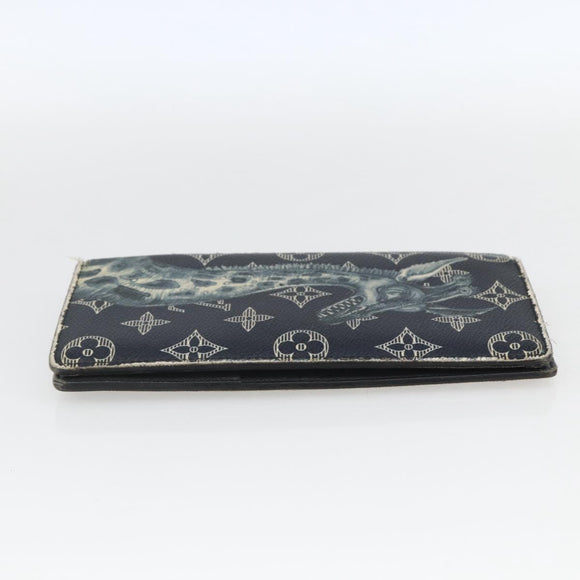 LOUIS VUITTON Monogram Savanna Portefeuille Braza Wallet Navy M66025 Auth 161319