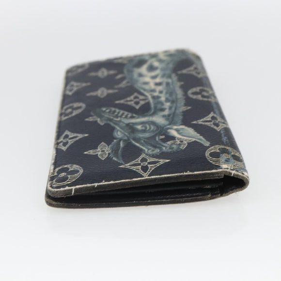 LOUIS VUITTON Monogram Savanna Portefeuille Braza Wallet Navy M66025 Auth 161319