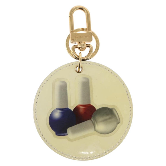 LOUIS VUITTON Illustre Nail Polish Charm Patent leather Beige MP1570 Auth 161321