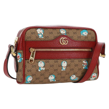 GUCCI Micro GG Supreme Doraemon Shoulder Bag PVC Beige Gold 647784 Auth 161334SM