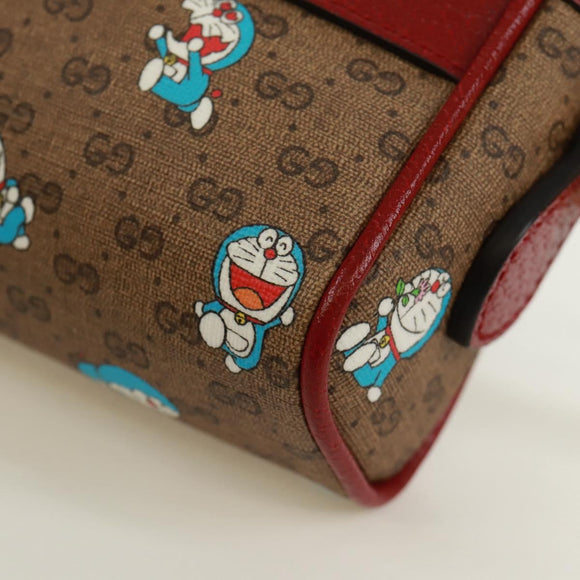 GUCCI Micro GG Supreme Doraemon Shoulder Bag PVC Beige Gold 647784 Auth 161334SM
