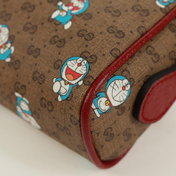 GUCCI Micro GG Supreme Doraemon Shoulder Bag PVC Beige Gold 647784 Auth 161334SM