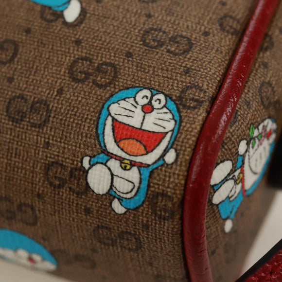 GUCCI Micro GG Supreme Doraemon Shoulder Bag PVC Beige Gold 647784 Auth 161334SM