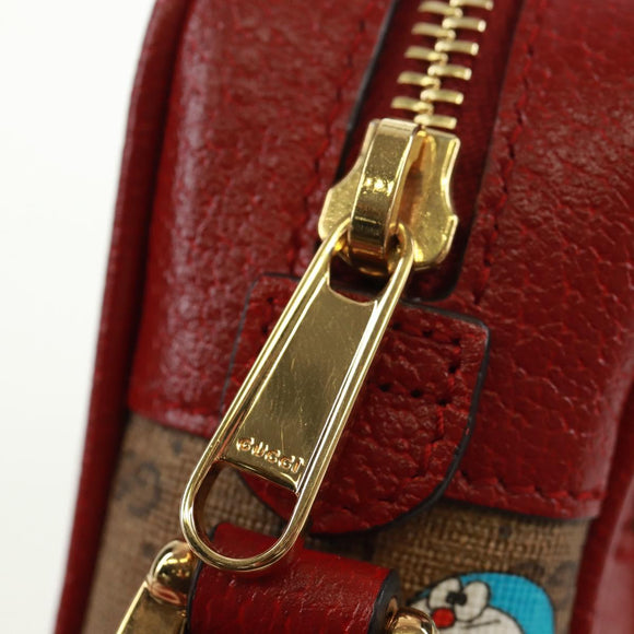 GUCCI Micro GG Supreme Doraemon Shoulder Bag PVC Beige Gold 647784 Auth 161334SM