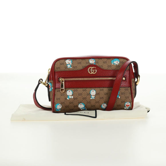 GUCCI Micro GG Supreme Doraemon Shoulder Bag PVC Beige Gold 647784 Auth 161334SM