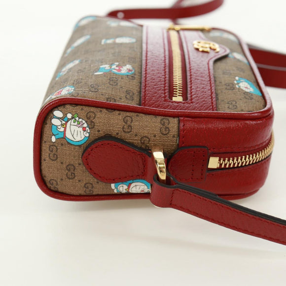 GUCCI Micro GG Supreme Doraemon Shoulder Bag PVC Beige Gold 647784 Auth 161334SM