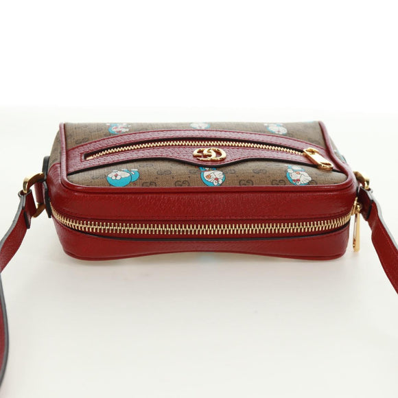 GUCCI Micro GG Supreme Doraemon Shoulder Bag PVC Beige Gold 647784 Auth 161334SM