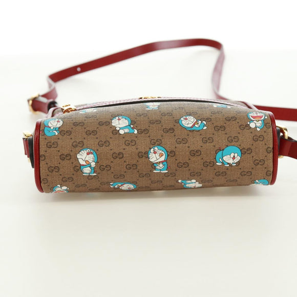 GUCCI Micro GG Supreme Doraemon Shoulder Bag PVC Beige Gold 647784 Auth 161334SM