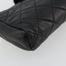 CHANEL Matelasse Coin Purse Lamb Skin Black Silver CC Auth 161338A-16